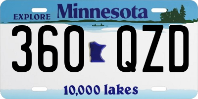 MN license plate 360QZD