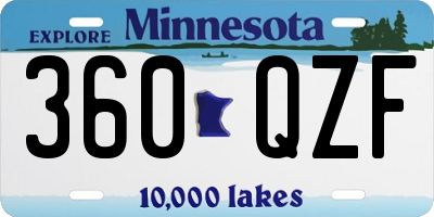 MN license plate 360QZF