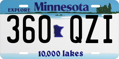 MN license plate 360QZI