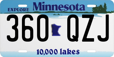 MN license plate 360QZJ