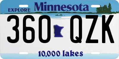 MN license plate 360QZK