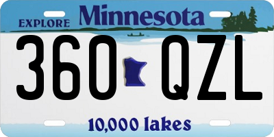 MN license plate 360QZL