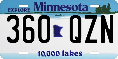 MN license plate 360QZN