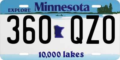 MN license plate 360QZO