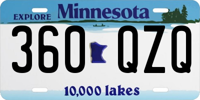 MN license plate 360QZQ