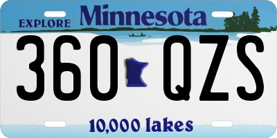 MN license plate 360QZS