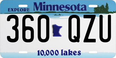 MN license plate 360QZU