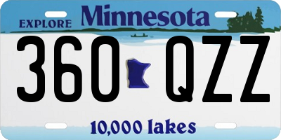 MN license plate 360QZZ