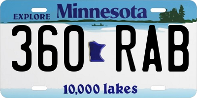 MN license plate 360RAB