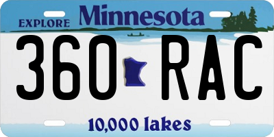 MN license plate 360RAC