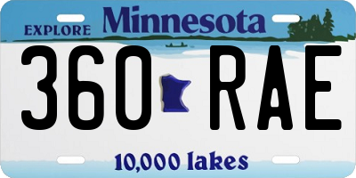 MN license plate 360RAE