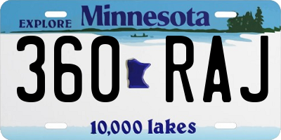 MN license plate 360RAJ