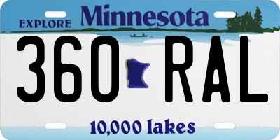 MN license plate 360RAL