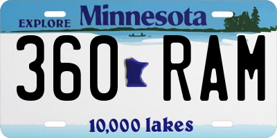 MN license plate 360RAM
