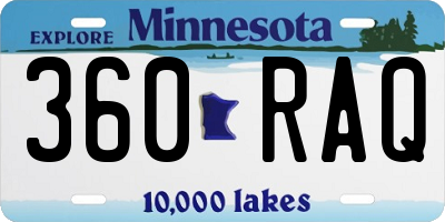MN license plate 360RAQ