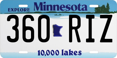 MN license plate 360RIZ