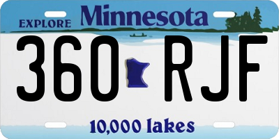 MN license plate 360RJF