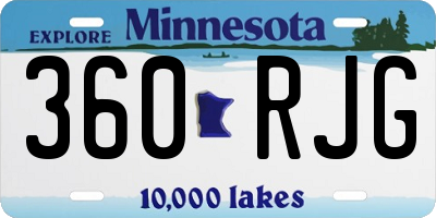 MN license plate 360RJG