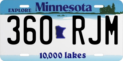 MN license plate 360RJM