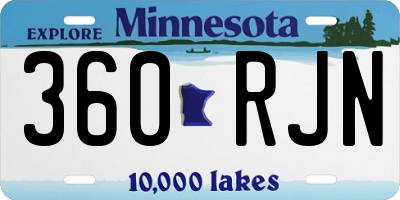 MN license plate 360RJN