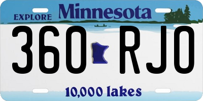 MN license plate 360RJO