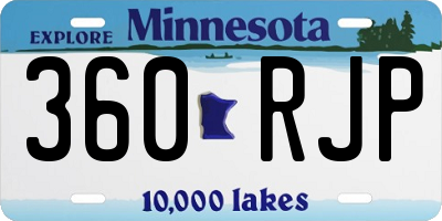 MN license plate 360RJP