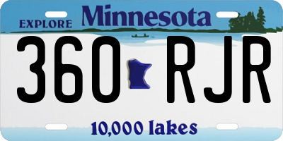 MN license plate 360RJR