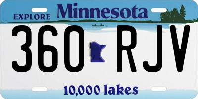 MN license plate 360RJV