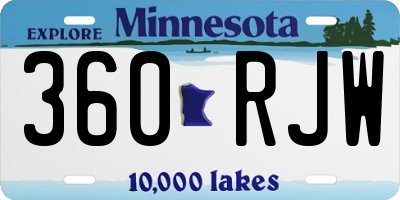 MN license plate 360RJW
