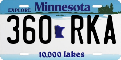MN license plate 360RKA