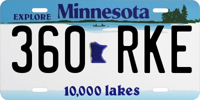 MN license plate 360RKE