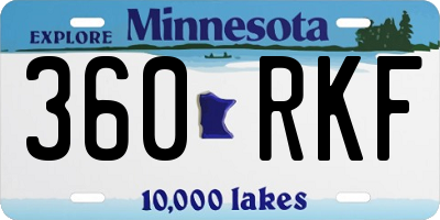 MN license plate 360RKF