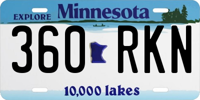 MN license plate 360RKN