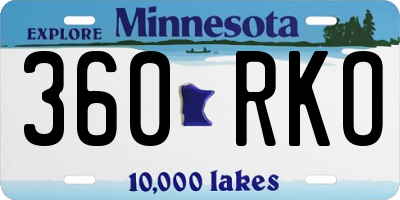 MN license plate 360RKO