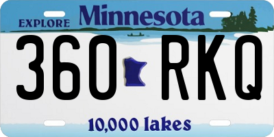 MN license plate 360RKQ