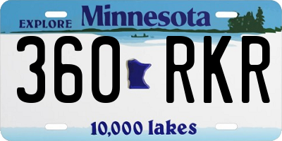 MN license plate 360RKR