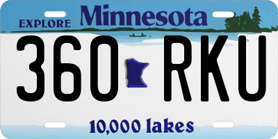 MN license plate 360RKU