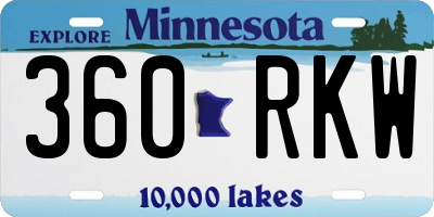 MN license plate 360RKW