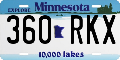 MN license plate 360RKX