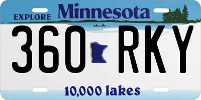MN license plate 360RKY
