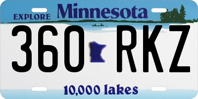 MN license plate 360RKZ