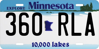 MN license plate 360RLA