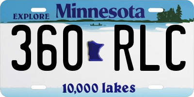 MN license plate 360RLC