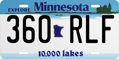 MN license plate 360RLF