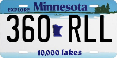 MN license plate 360RLL