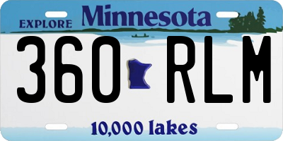 MN license plate 360RLM