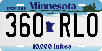 MN license plate 360RLO