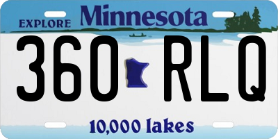 MN license plate 360RLQ