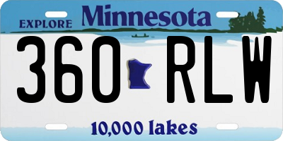 MN license plate 360RLW