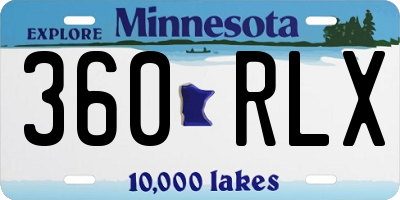 MN license plate 360RLX